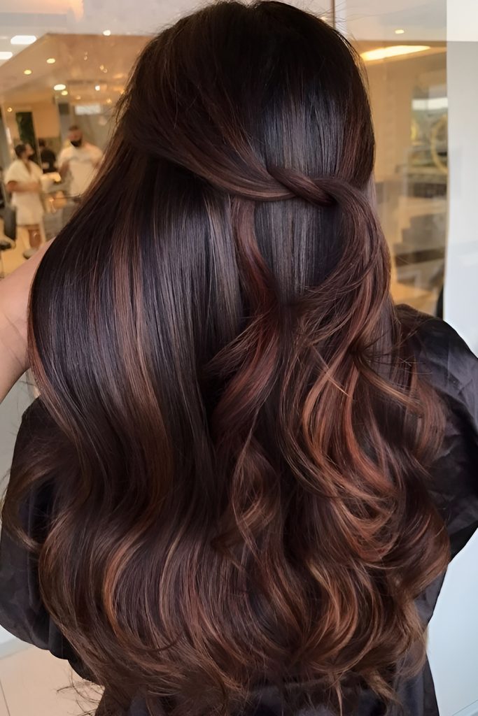 Deep Tawny Highlights to Uplift Your Brunette Base
