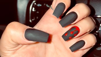 Glossy Drips on a Matte Black for a Vampire Vibe