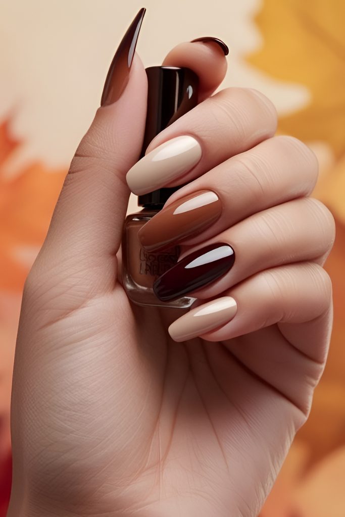 Gradient Nails Inspired by Autumn Sunsets