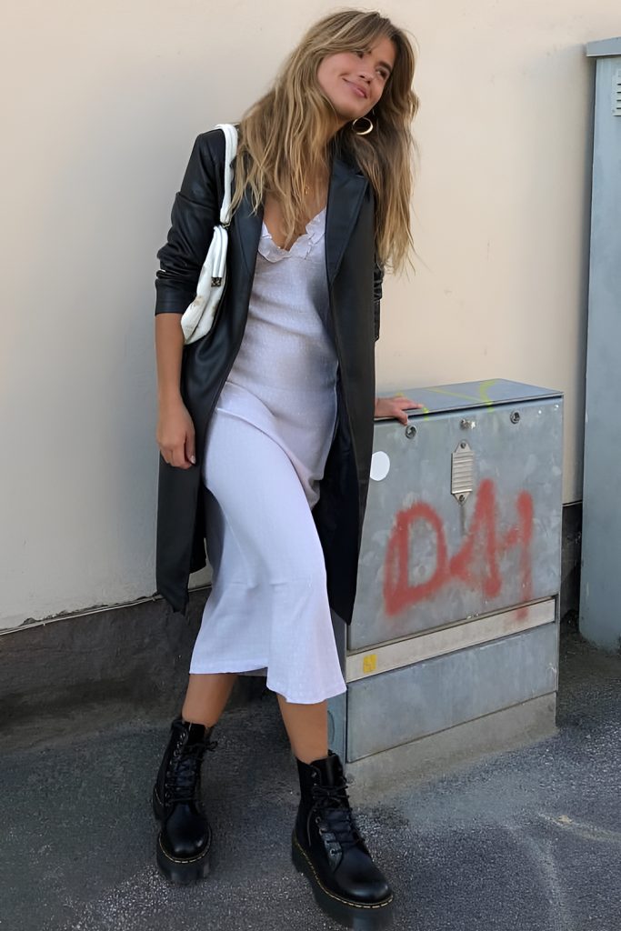 Long Sleeve Under Slip Dress with Chunky Boots