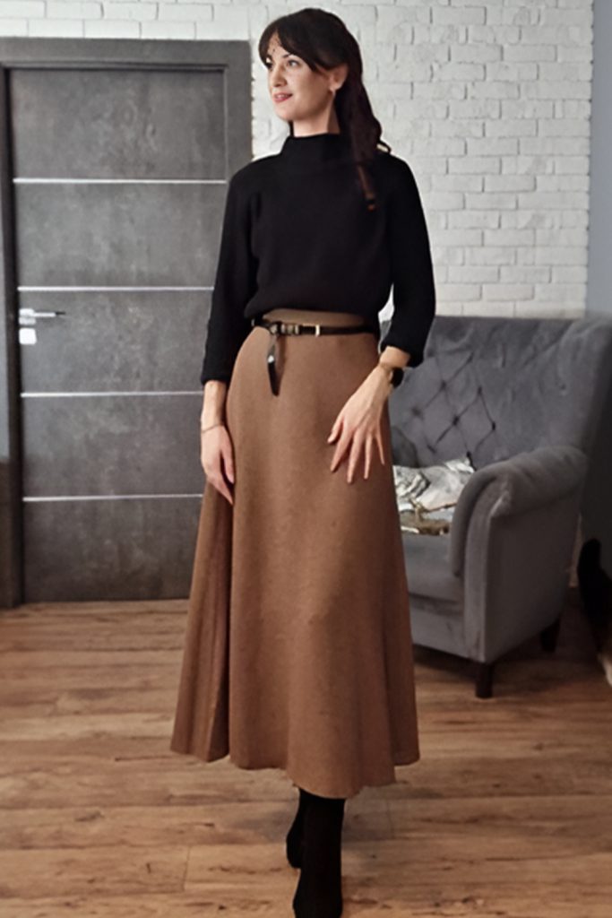 Maxi Skirt with Fitted Turtleneck