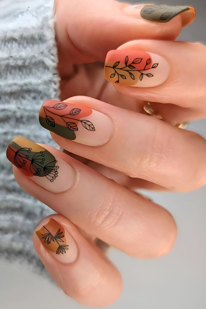 Nature Inspired Nails Leaves, Branches & Moody Florals
