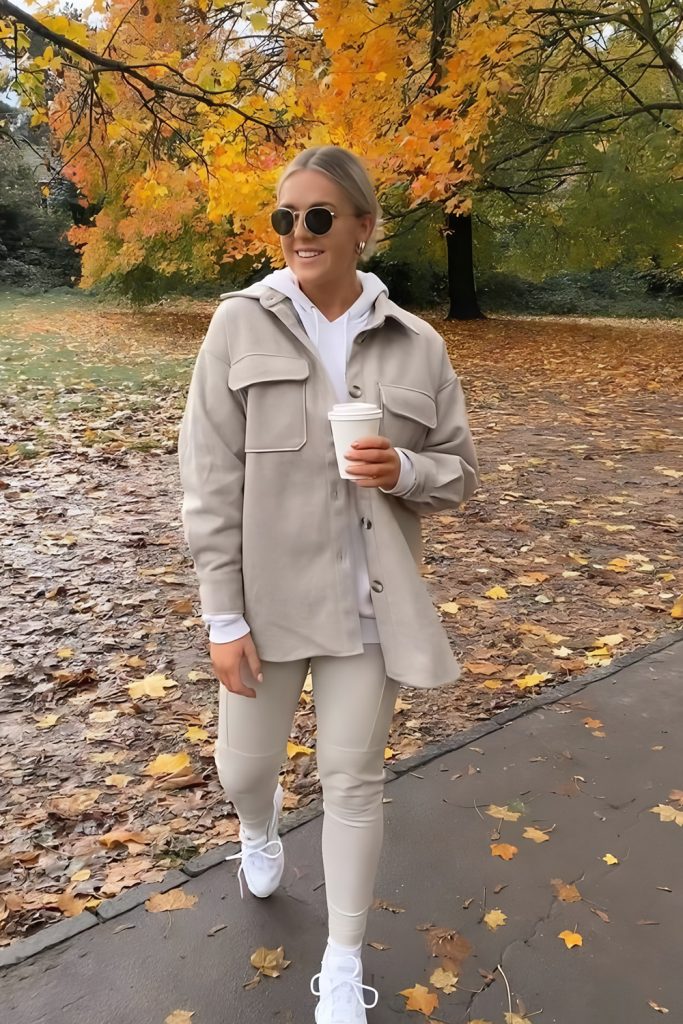 Pale Sand Shackets With Relaxed Knit Trousers