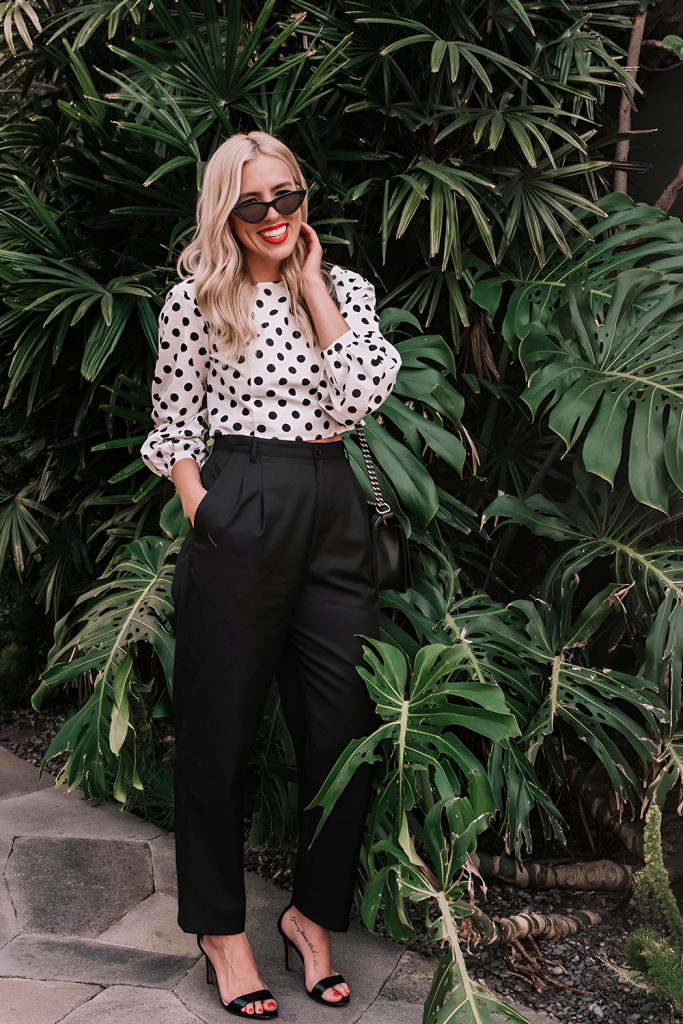 Playful Puff Sleeves Paired with Sleek Bottoms for Balanced Appeal