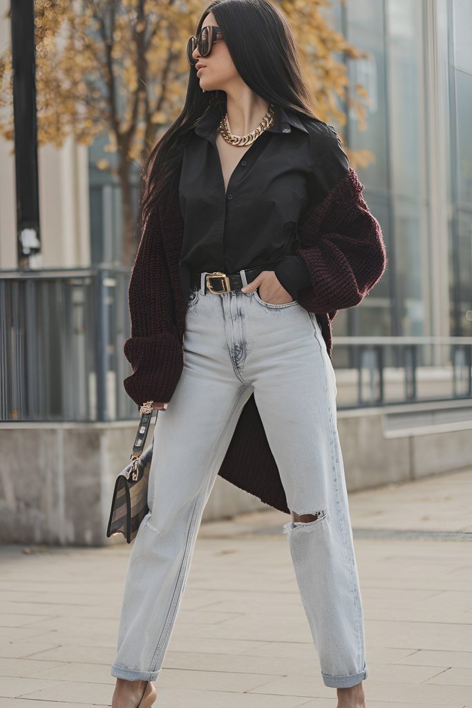 Romantic Blouses Pinned into High Waisted Jeans for Casual Dates