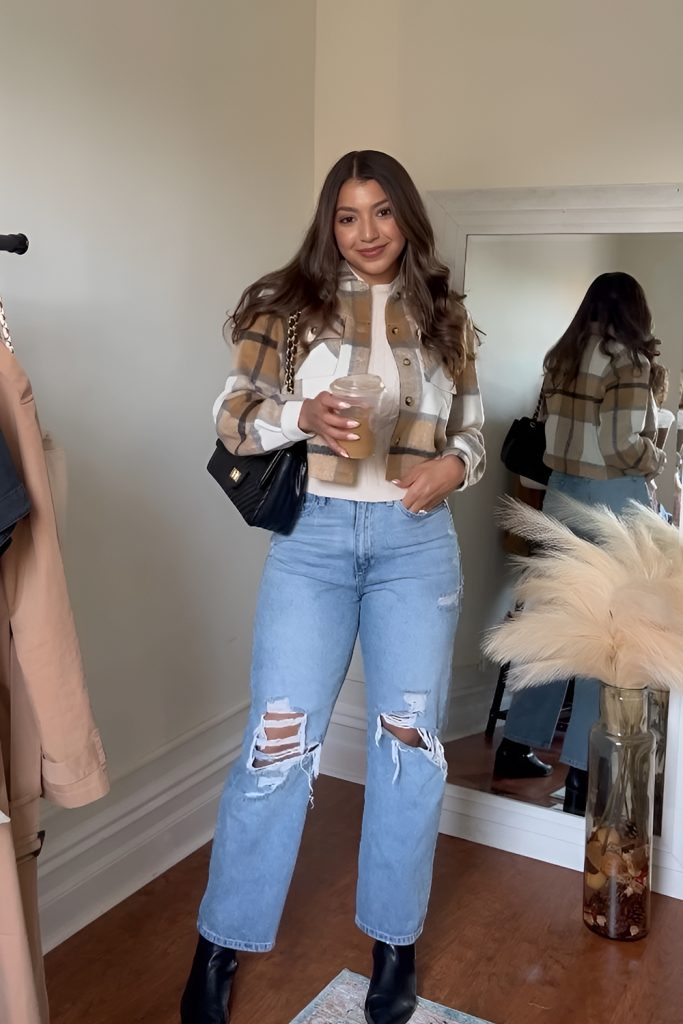 Shackets and Distressed Denim for That Relaxed Weekend Vibe