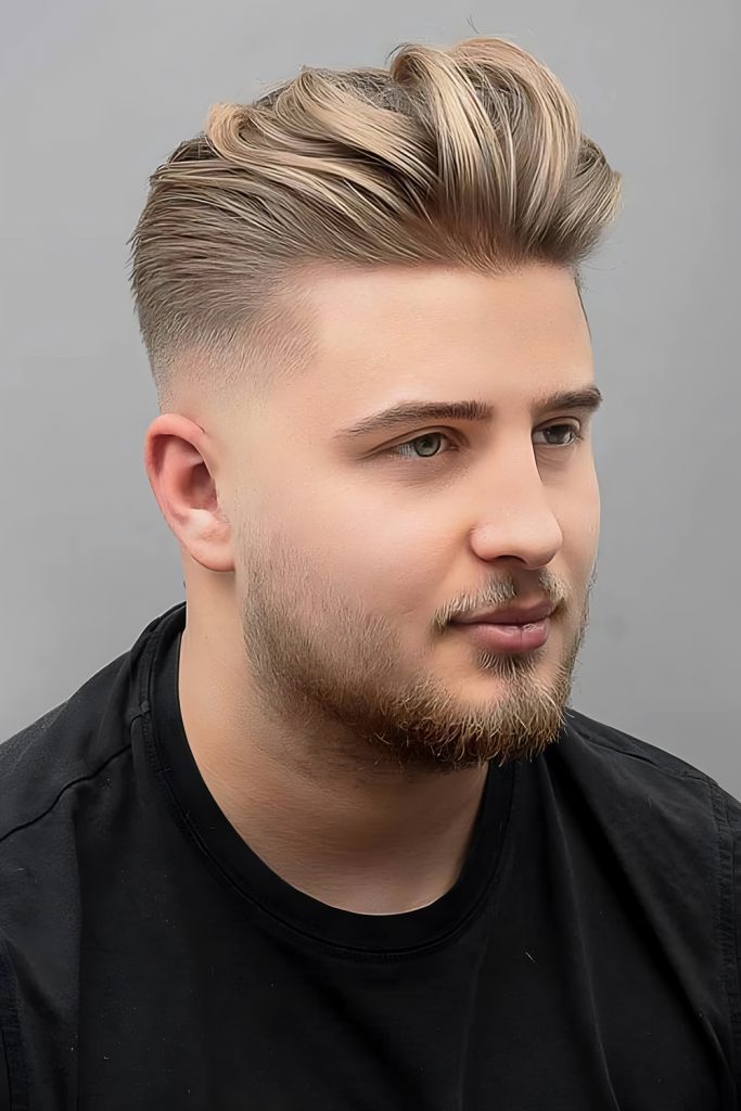 Sleek Comb Over with Hard Part