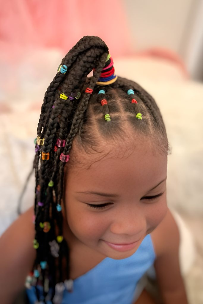 Sleek and Simple Box Braid Ponytail