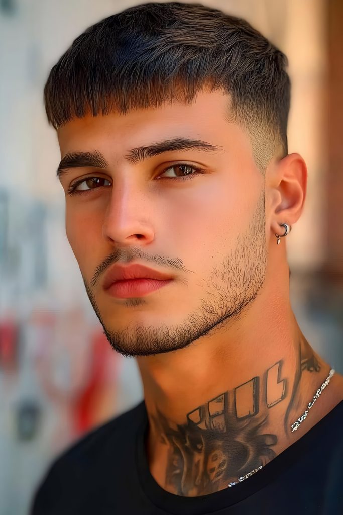 Sloppy French Crop with Blunt Fringe