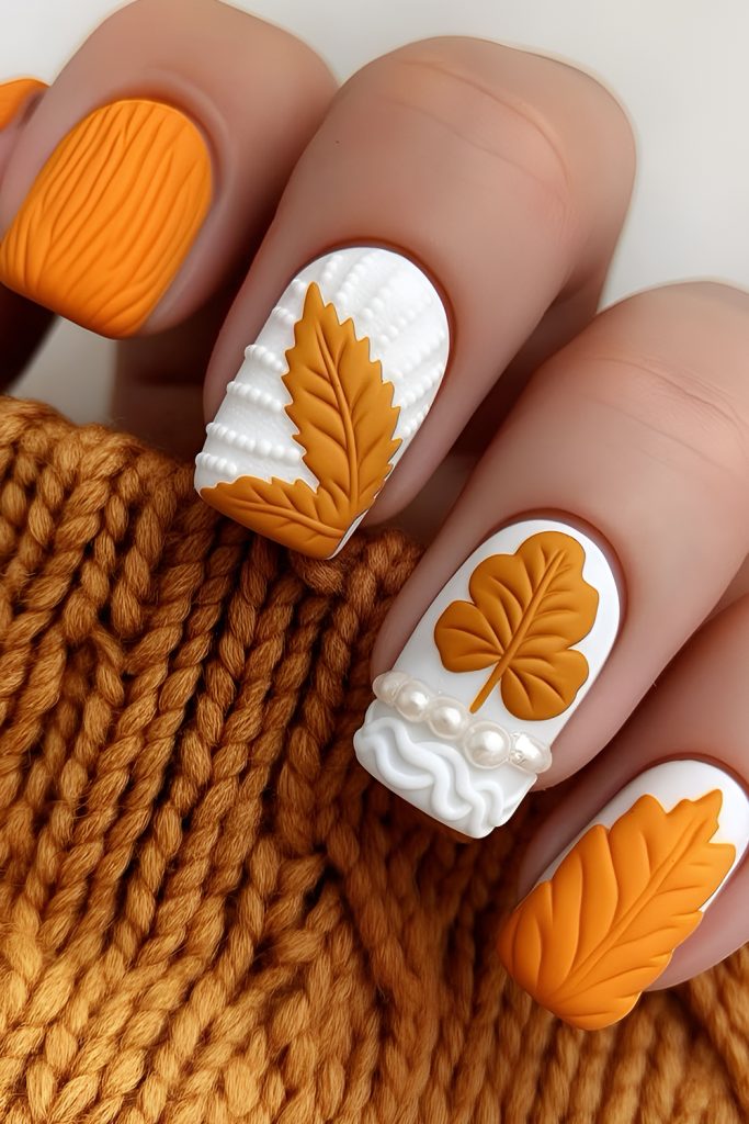 Sweater Weather Nails Soft Shades, Cozy Textures