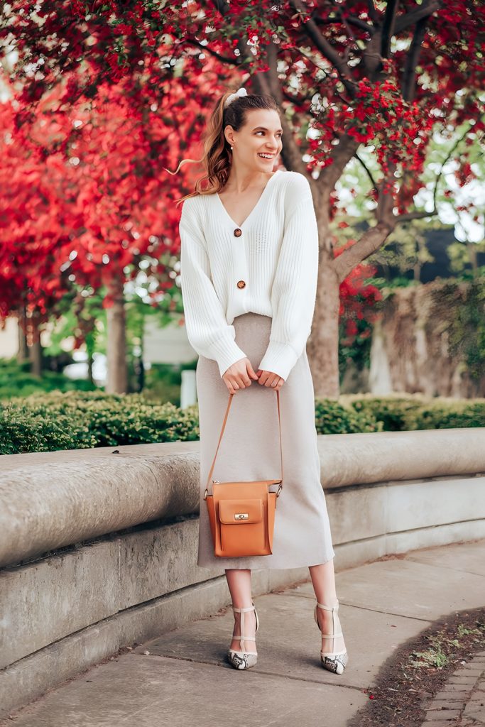 The Midi Skirt and Button Up Combo