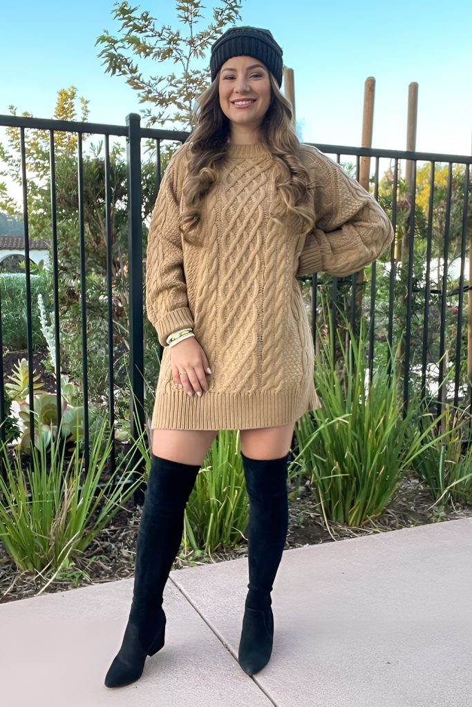 The Sweater Dress and Knee High Boots