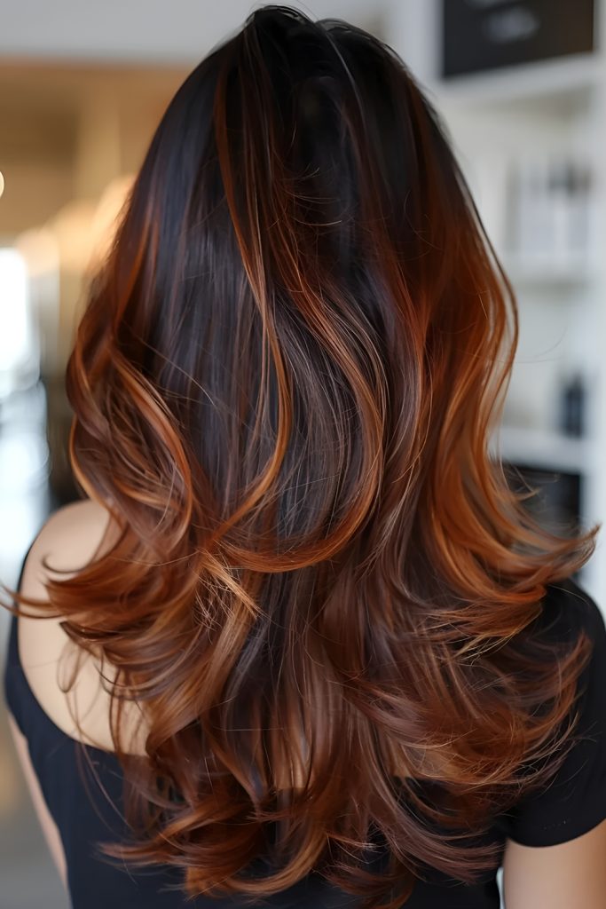 Twist on Balayage Copper, Caramel, and Auburn Shades