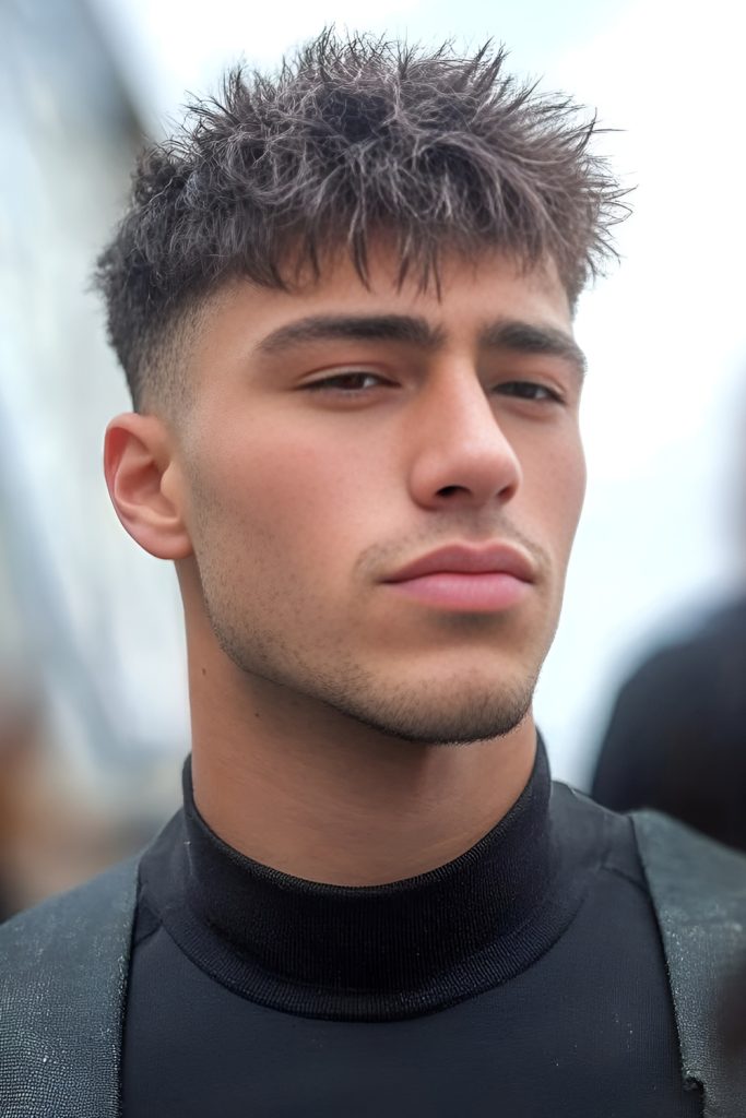 A Subtle Low Skin Fade with Medium Length Hair