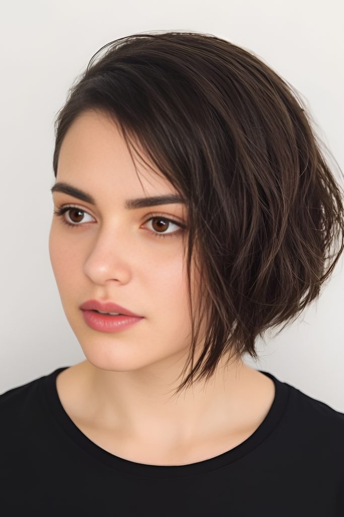 Asymmetrical Choppy Bob for a Dramatic Makeover