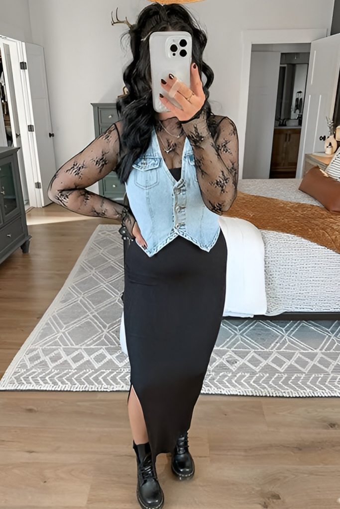 Attitude Filled Priced Out Denim Vest Infested with Patches