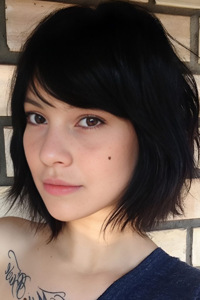 Blunt Choppy Bob with Razor Ends