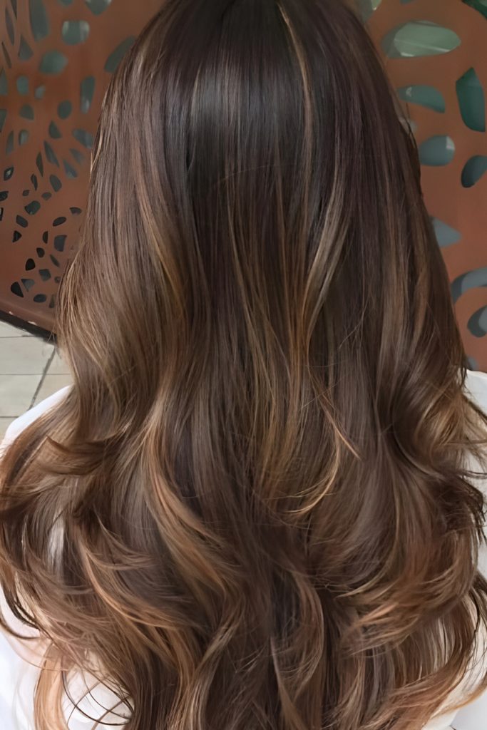 Caramel Toned Lowlights for Depth and Contrast