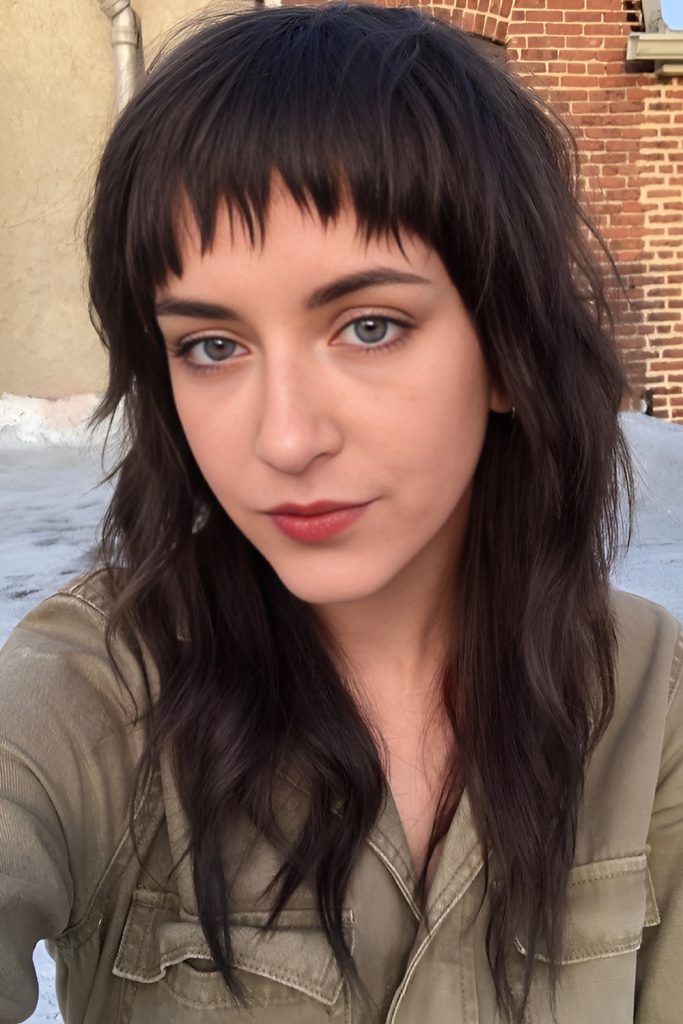Choppy Bangs and Layers for Edgy Personality