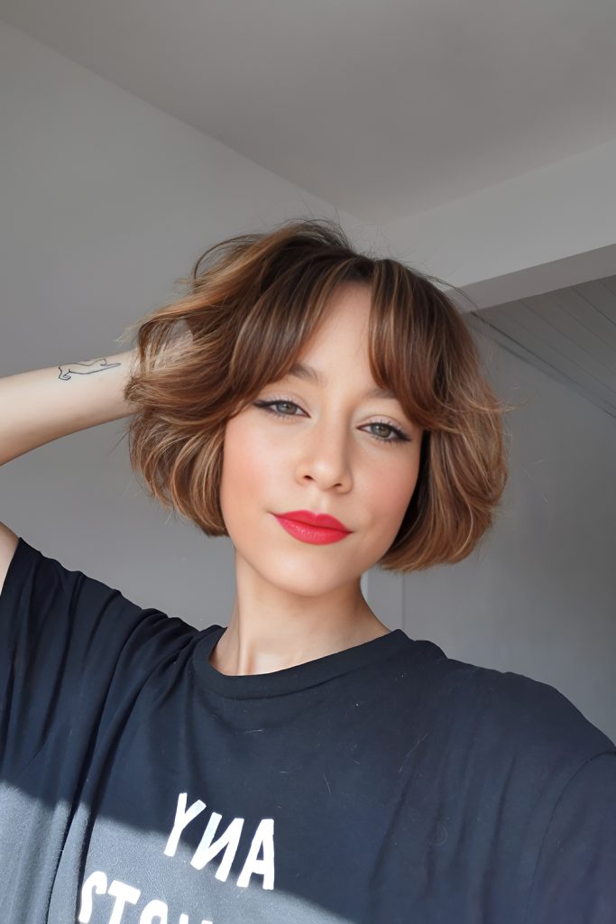 Choppy Bob with Curtain Bangs for Retro Looks
