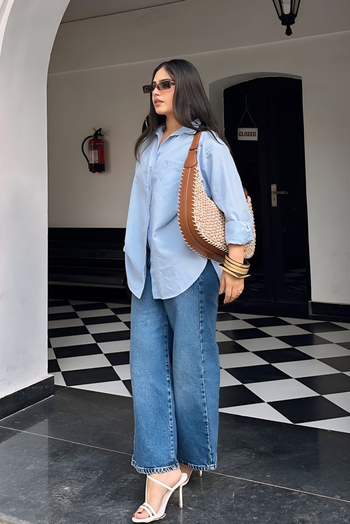 Contemporary Layering Using Longline Shirts and Baggy Jeans