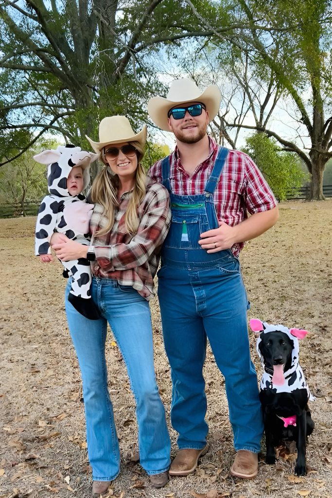 Cowboy Family with the Baby as the Littlest Ranch Hand