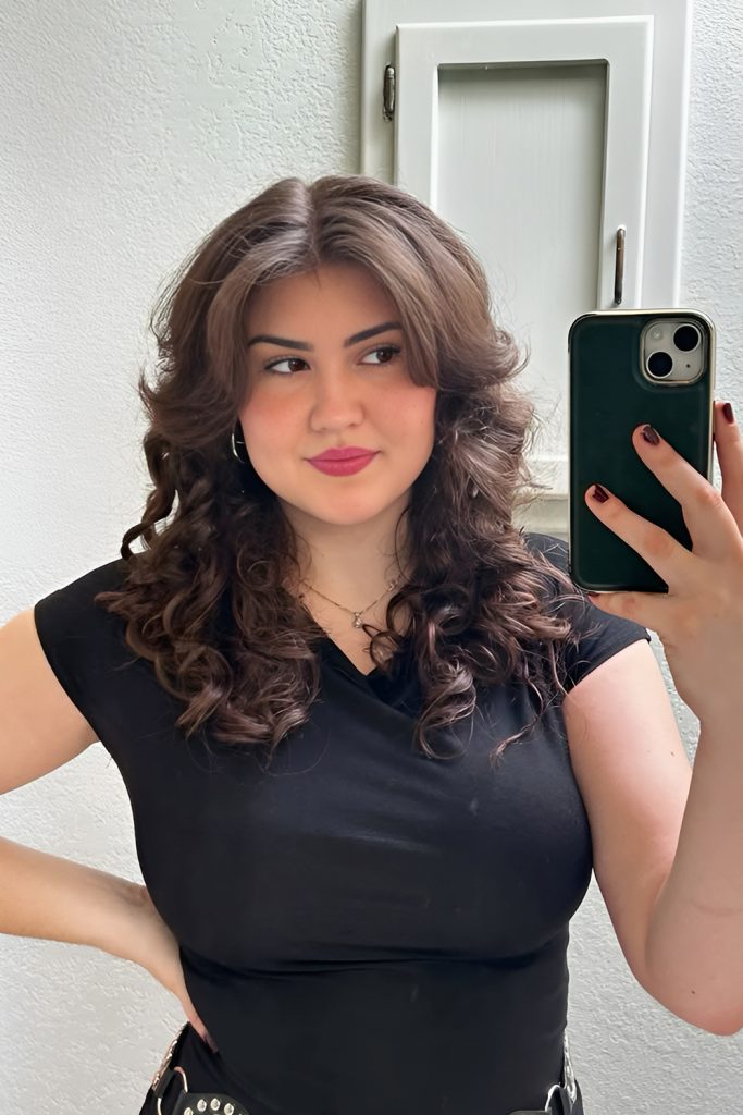 Curly Curtain Bangs That Embrace Natural Texture