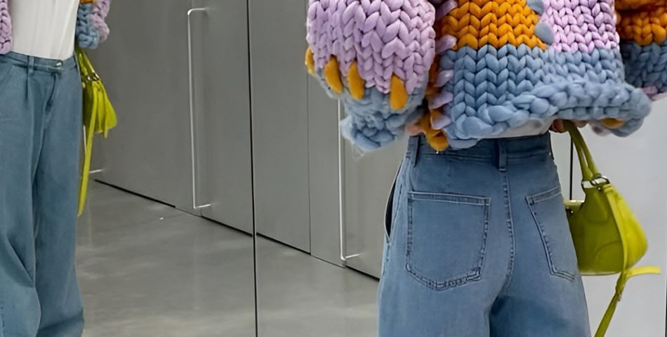 Daring Statements with Colorful Knits and Loose Jeans