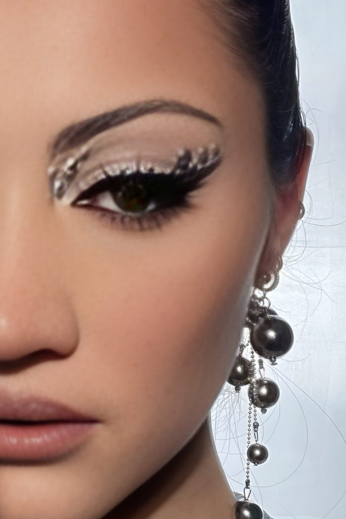 Dramatic Eye Makeup and Face Jewels