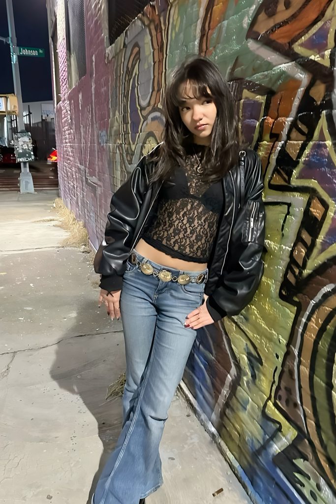 Edgy Grunge with Distressed Denim