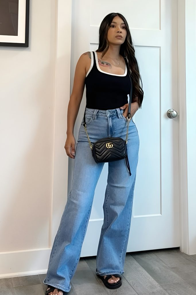 Elevated Basics with Tank Tops and Wide Leg Denim