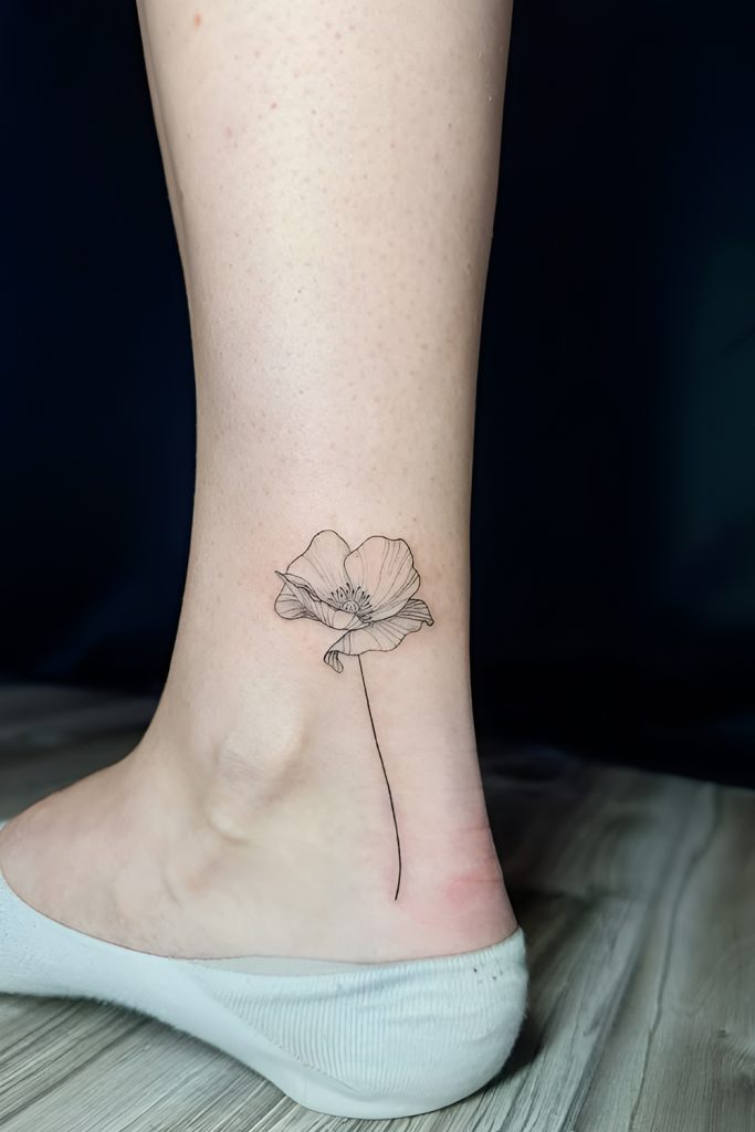Fine Line Poppy Cluster on the Ankle