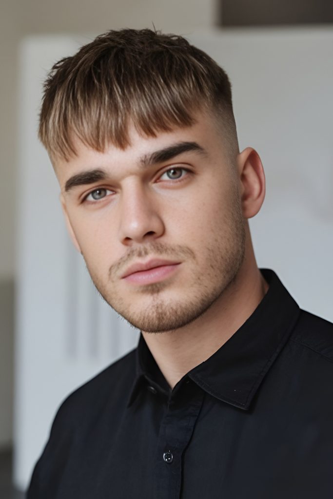 French Crop with Taper Fade and Beard Blend