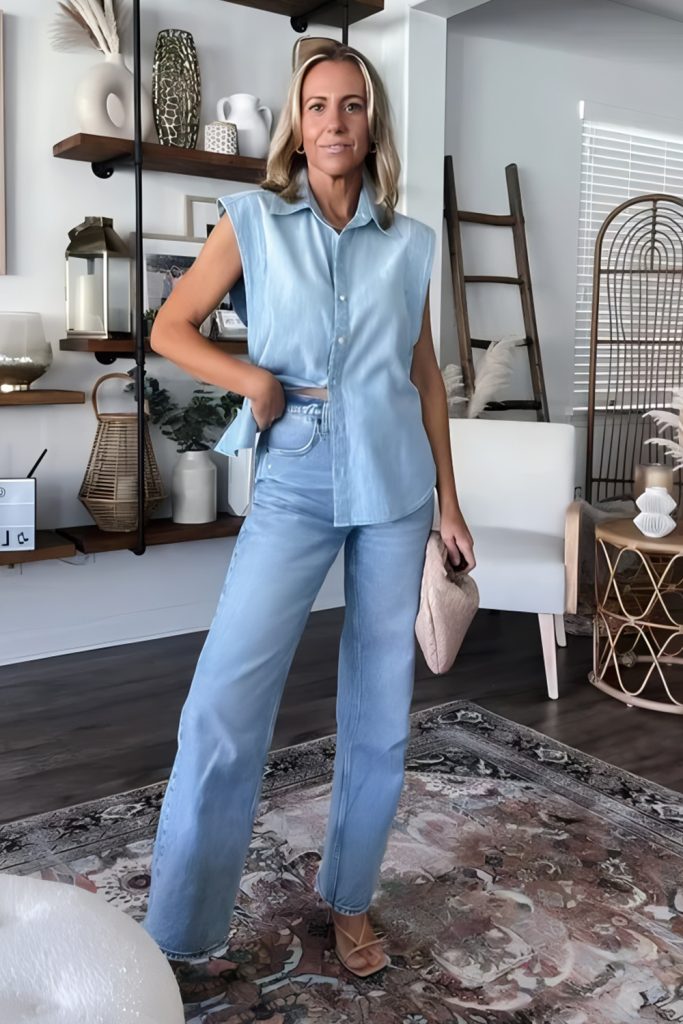 Fresh Button Downs Paired with Loose Denim