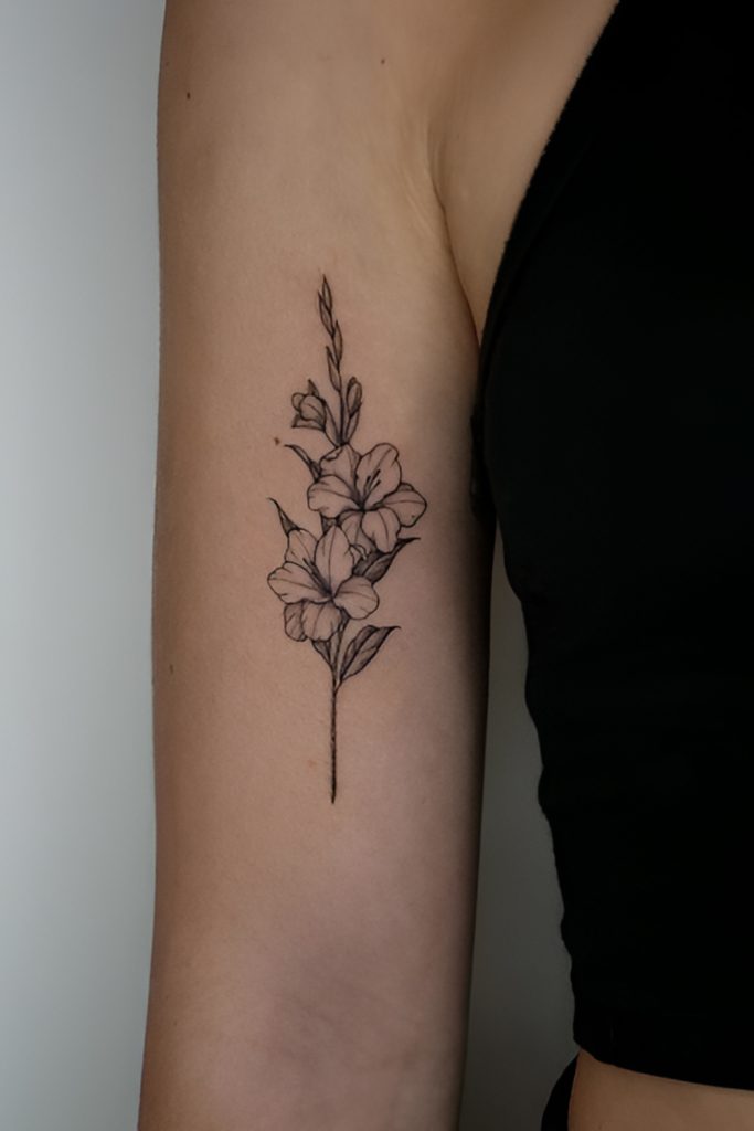 Gladiolus Sleeve with Botanical Elements