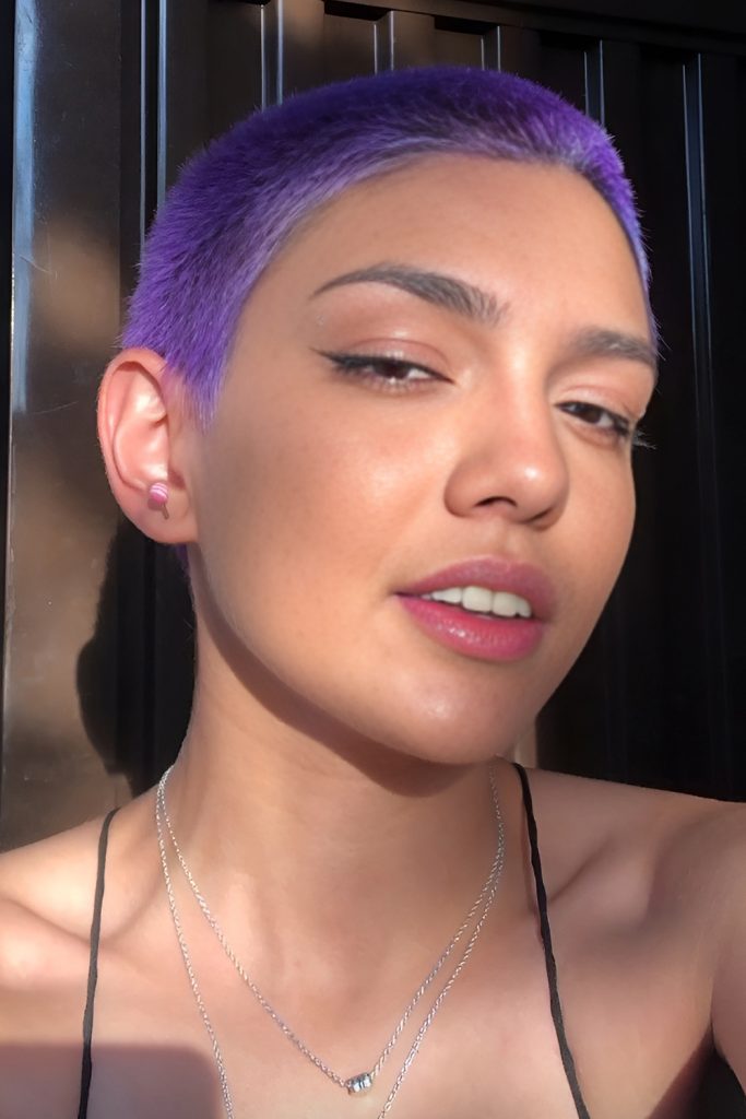 Grown Out Buzz Cut with Bold Color