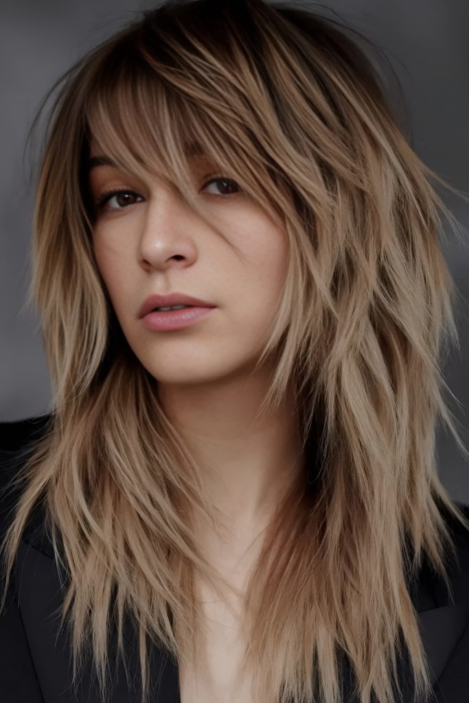 Grown Out Curtain Bangs with Lived In Texture