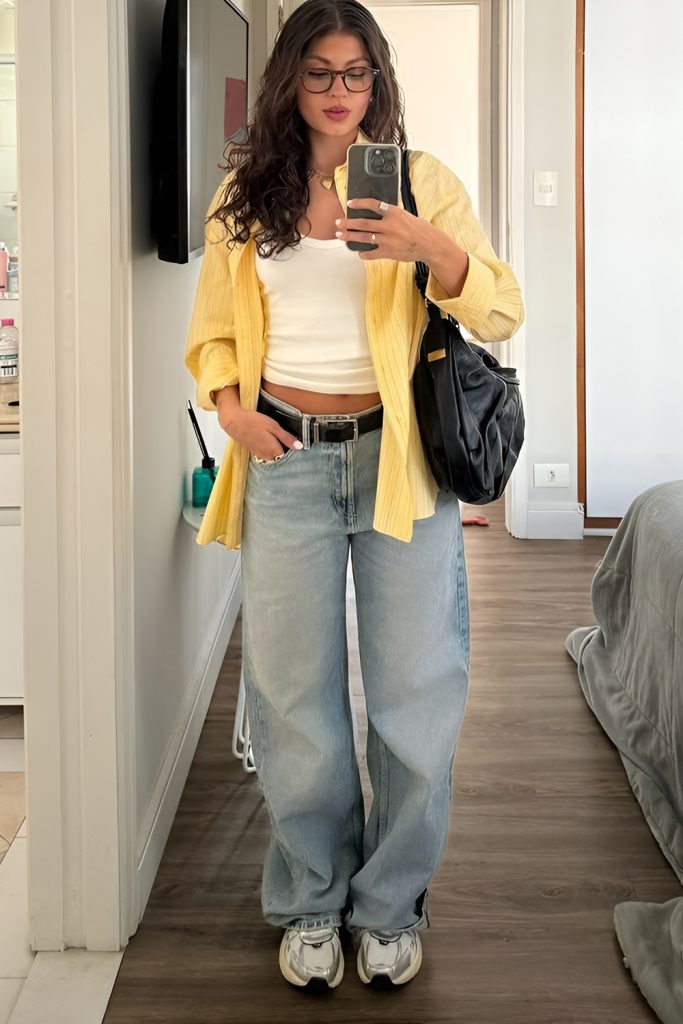 Layered Chic with Blazers and Loose Fit Denim