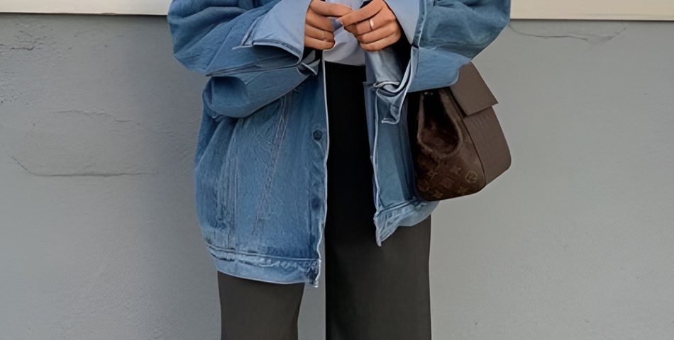Layering a Denim Jacket Over Baggy Jeans