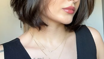 Low Key Drama in a Blunt Bob with Face Framing Highlights