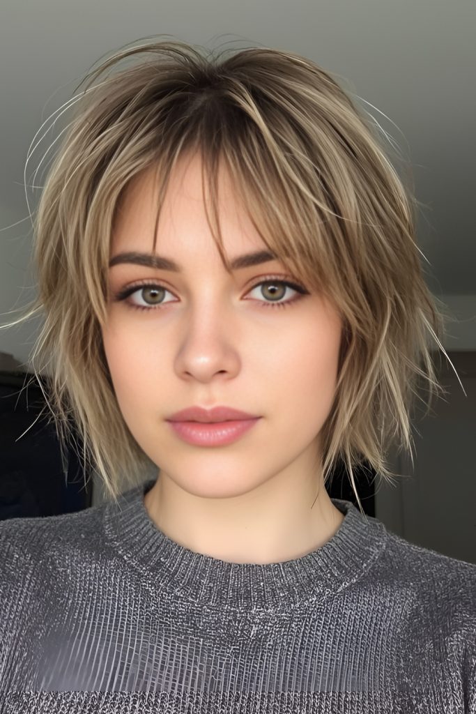 Messy Choppy Bob with Piecey Texture