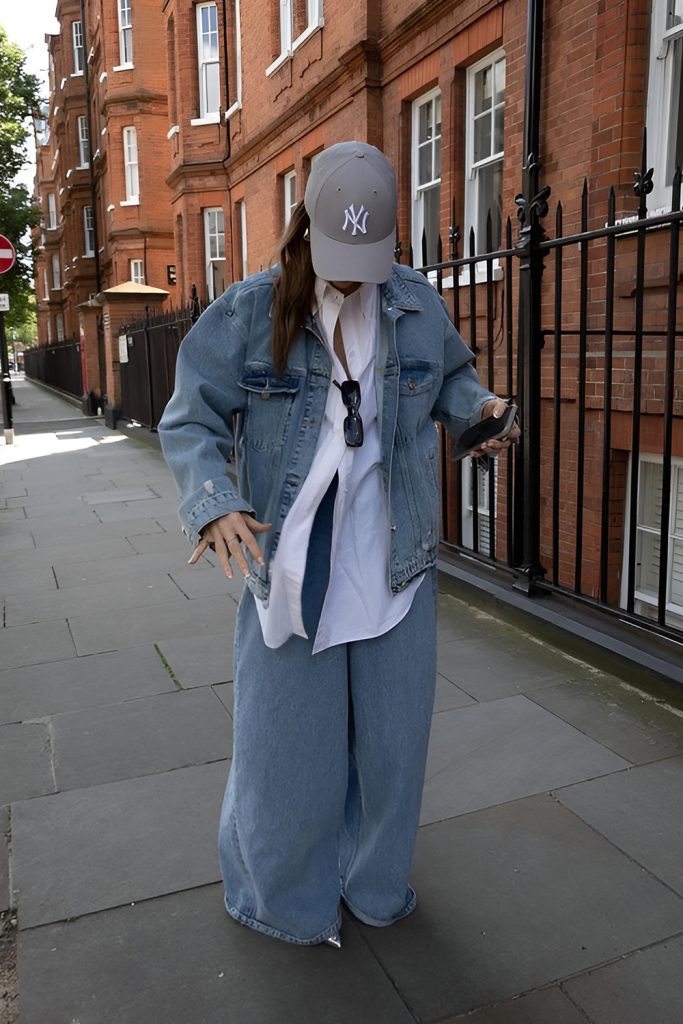 Monochromatic Outfits That Accentuate Baggy Denim