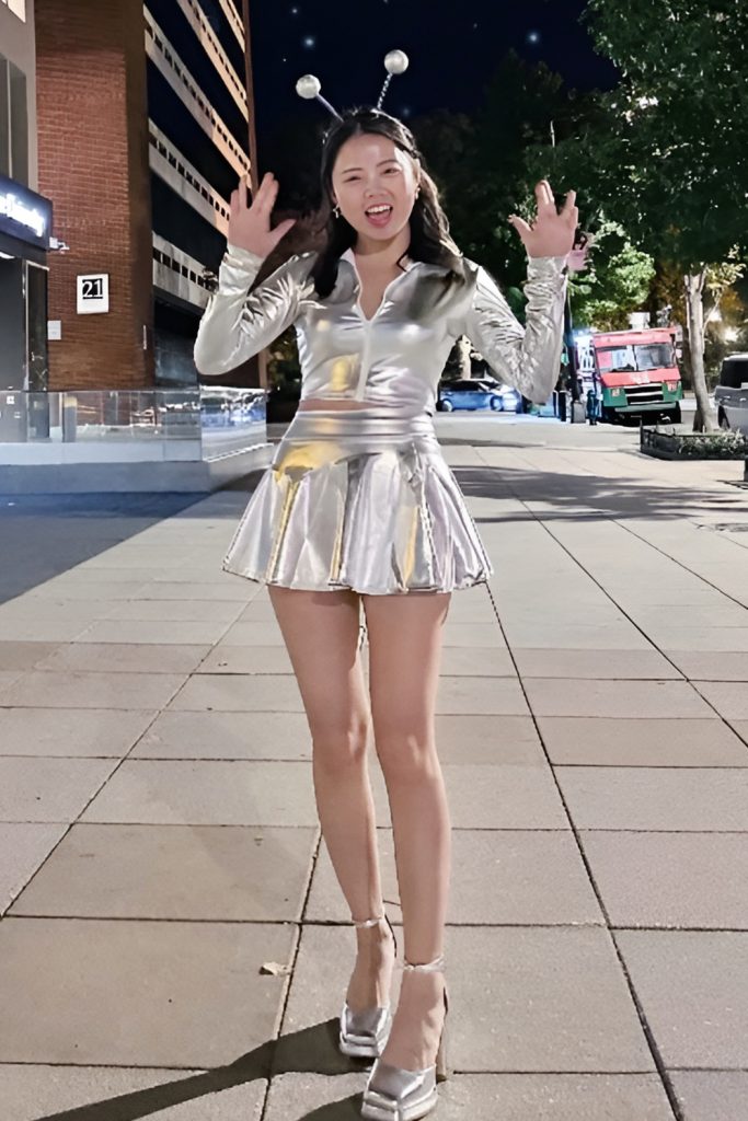 Serving Alien Superstar Vibes in UV Reactive Fabrics