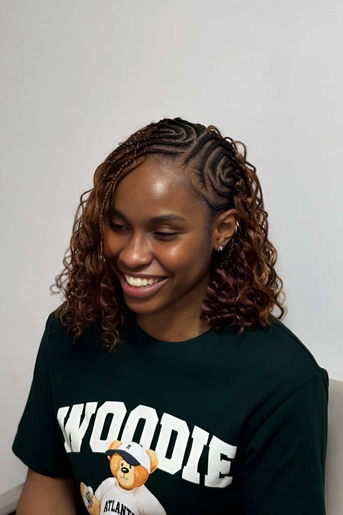 Shoulder Length Fulani Knotless Braids with Smooth Finish