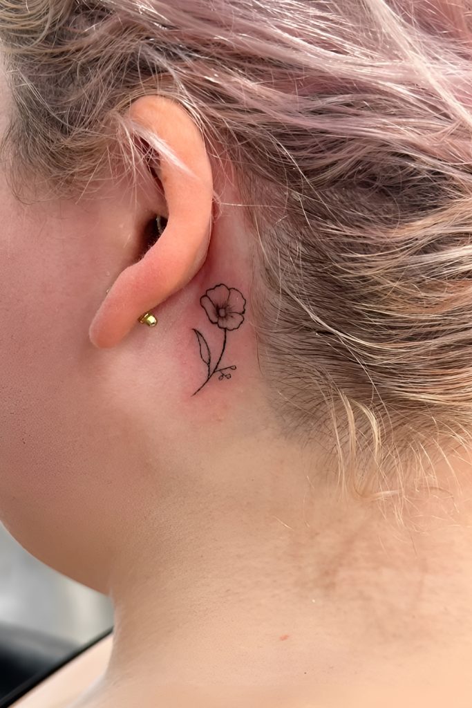 Single Stem Poppy Behind the Ear