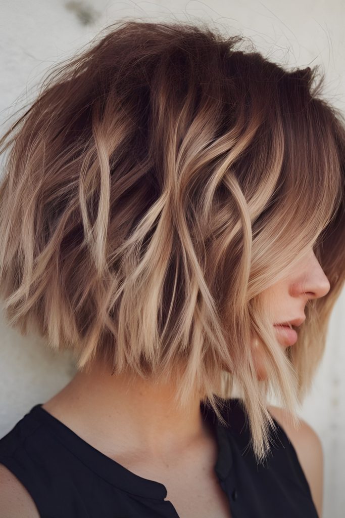 Textured Bob with Ragged Ends