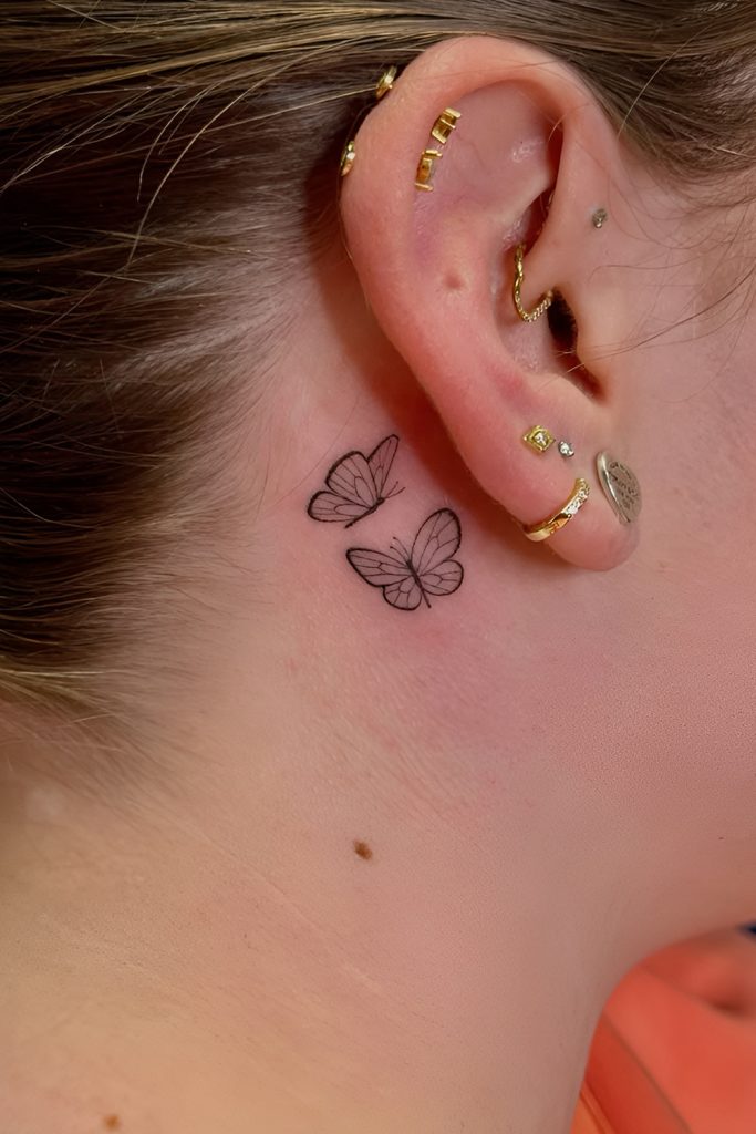 Threader Earrings featuring a slight butterfly silhouette