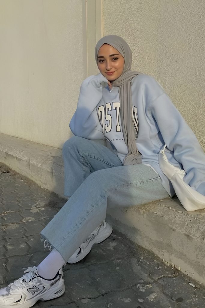 Travel Ensemble with Hooded Sweatshirts and Wide Leg Denim