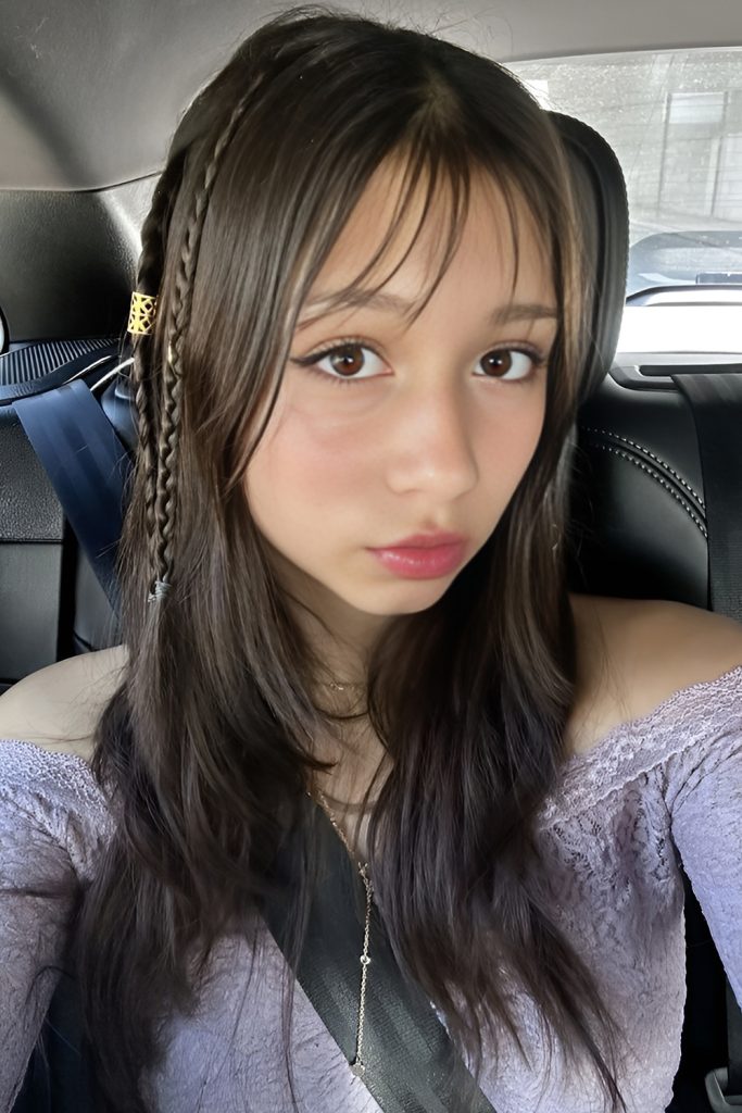 Undone Braids with Wavy Bangs for Relaxed Chic