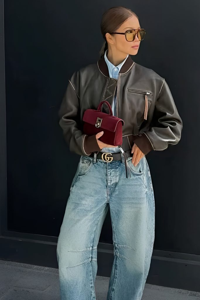 Urban Chic with Turtlenecks and Baggy Denim